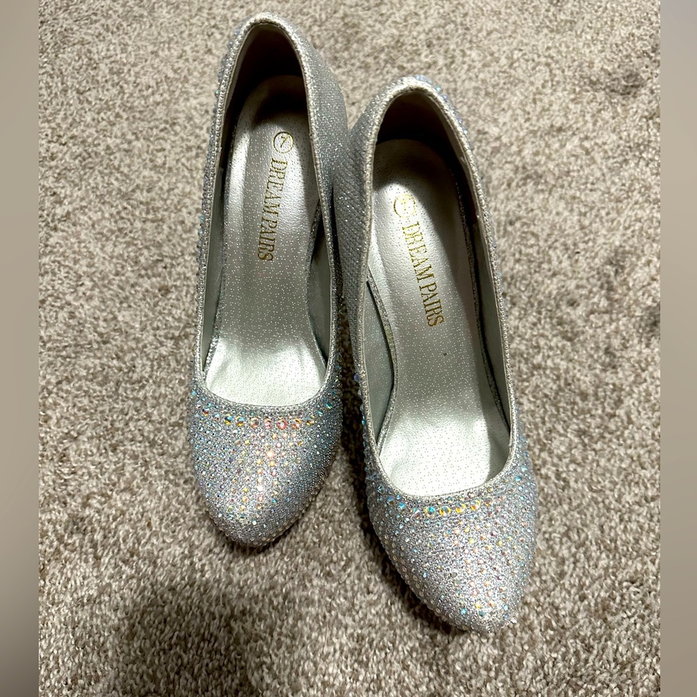 Rhinestone Silver Platform Pump - image 1